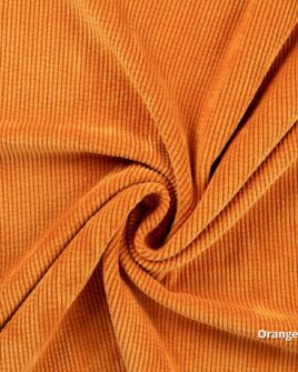 tissu velours côtelé 500 raies orange