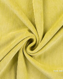 tissu velours côtelé 500 raies vert anis