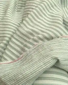 tissu double vichy à rayures vert