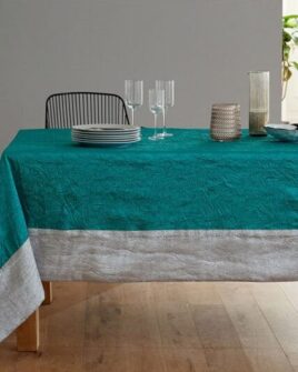 nappe taffetas froissés bleu turquoise gris perle et anthracite nydel josé houel