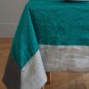 nappe taffetas froissés turquoise cendre gris perle