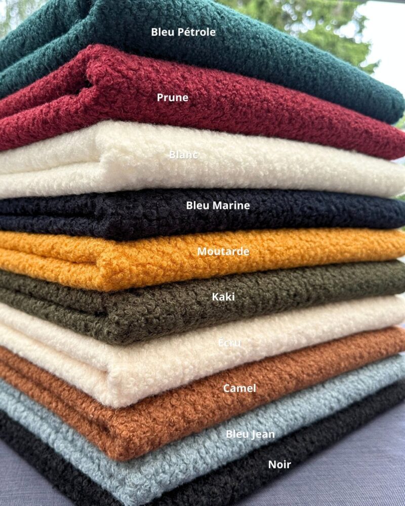 tissu lainage bouclette uni 10 coloris