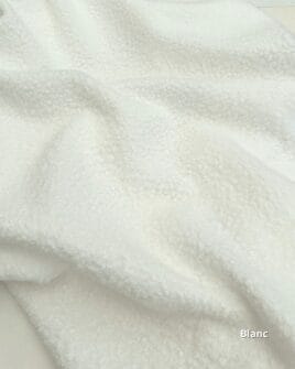 tissu lainage bouclette uni blanc