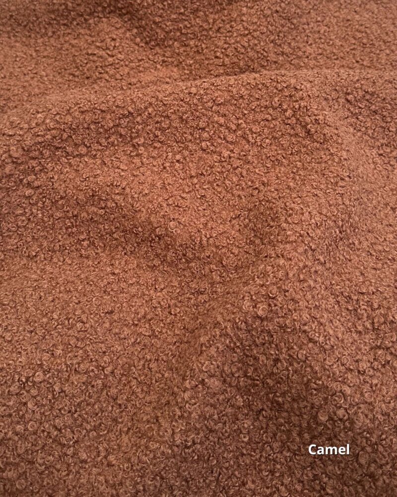 tissu lainage bouclette uni camel