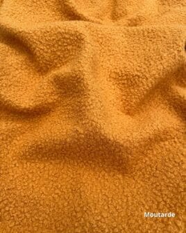 tissu lainage bouclette uni moutarde