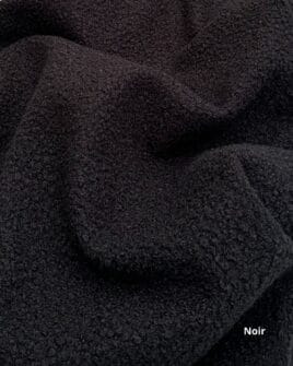 tissu lainage bouclette uni noir