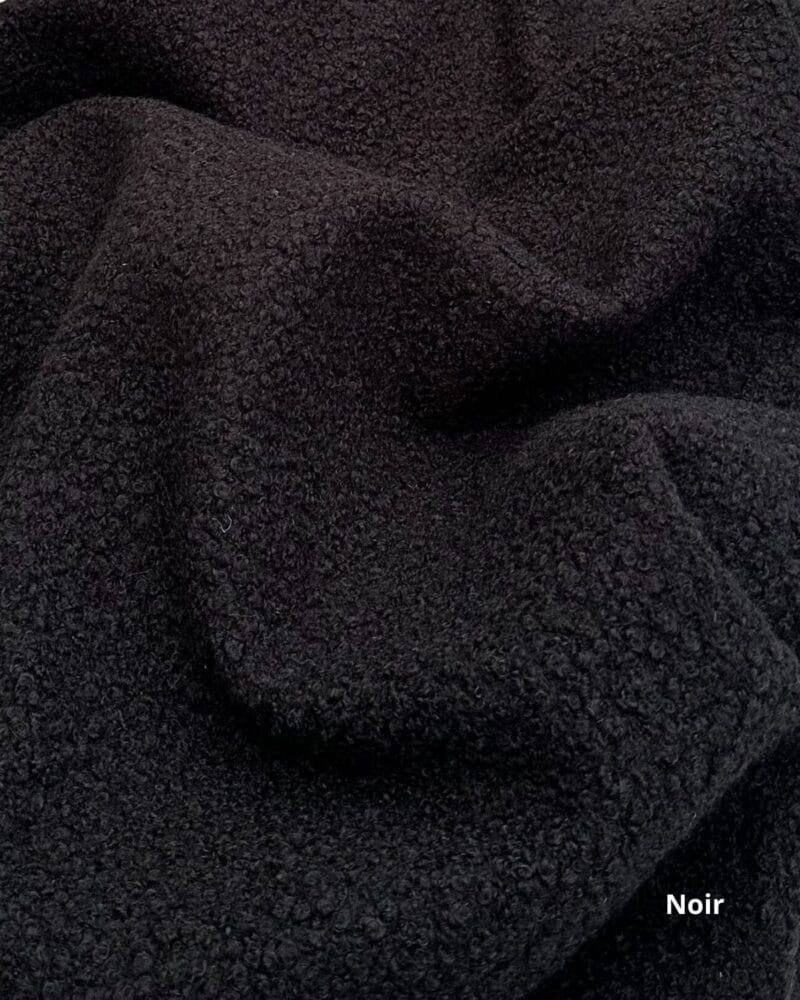 tissu lainage bouclette uni noir