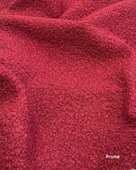 tissu lainage bouclette uni prune