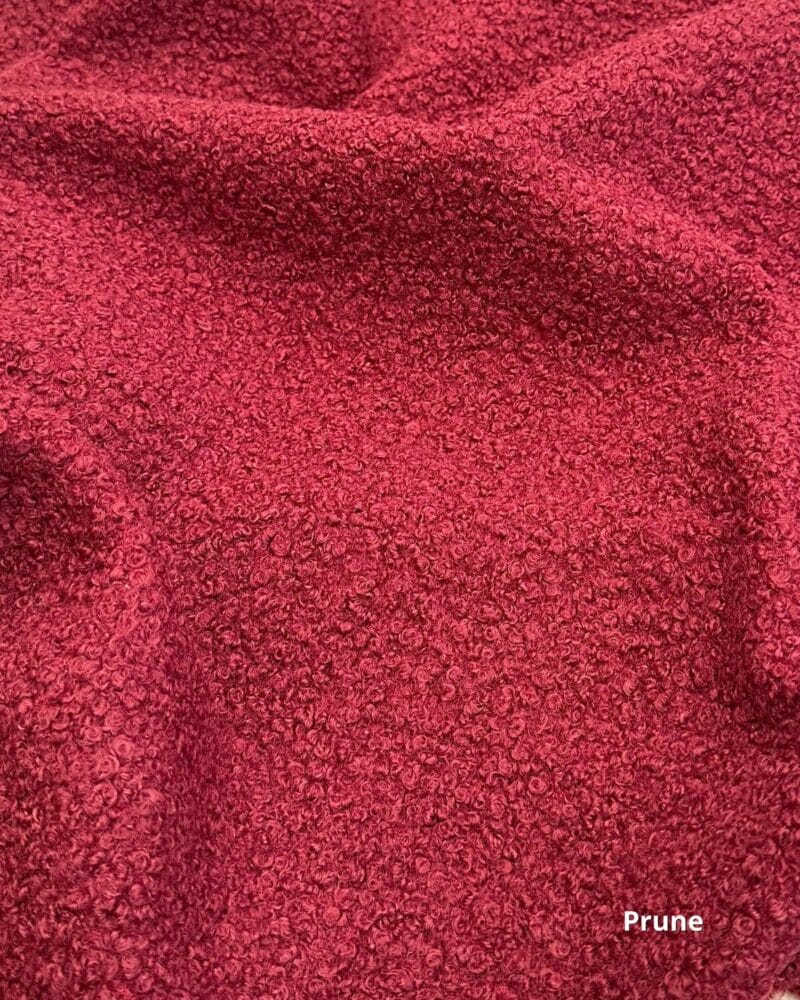 tissu lainage bouclette uni prune