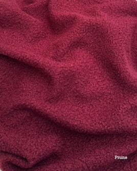 tissu lainage bouclette uni prune