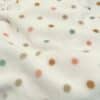 tissu polaire pois multicolore fond blanc