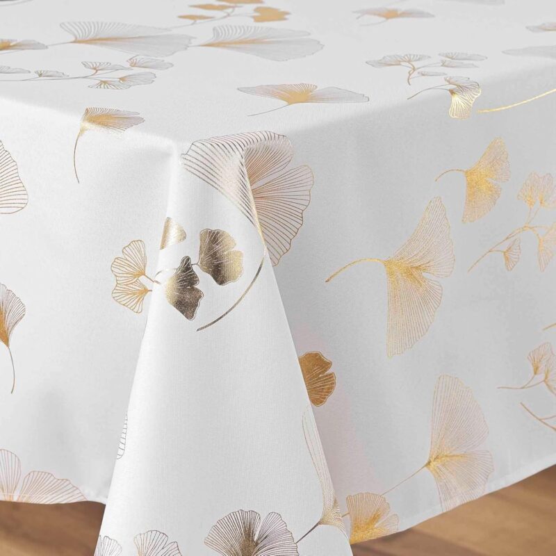 nappe ginkgo blanc or