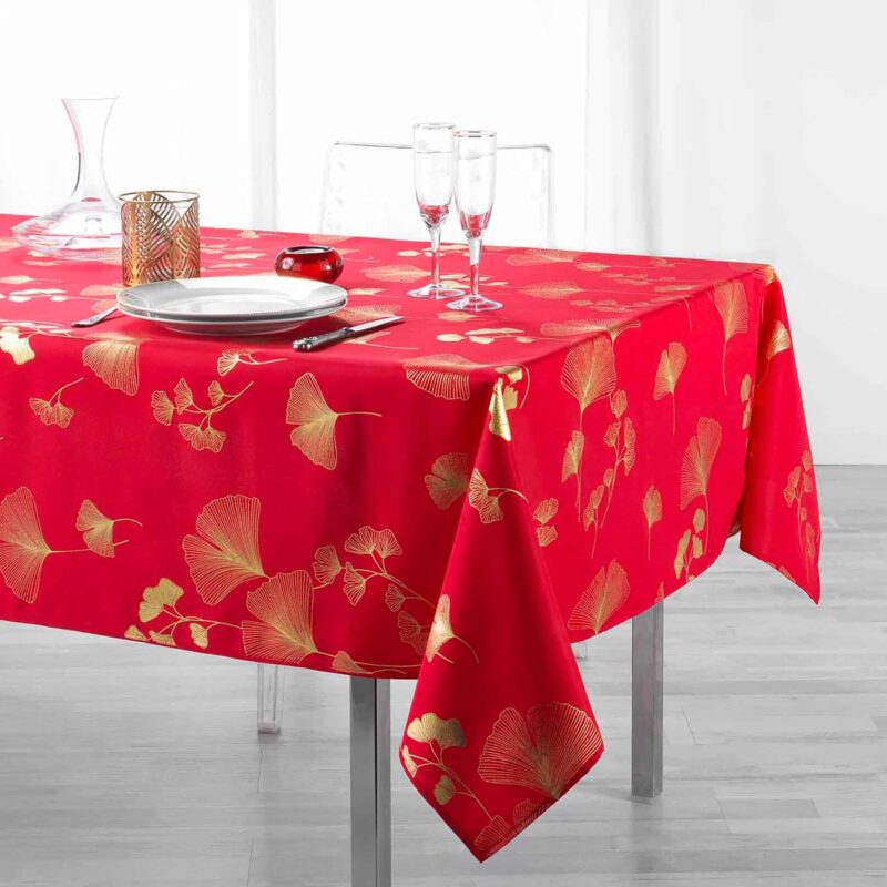 nappe ginkgo rouge or