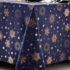 nappe polyester astre bleu marine cuivre