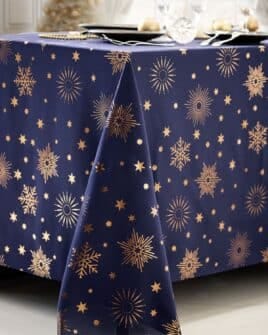 nappe polyester astre bleu marine cuivre