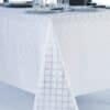 nappe polyester loriane blanc argent