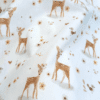 popeline de coton imprimé elafina blanc motif biche