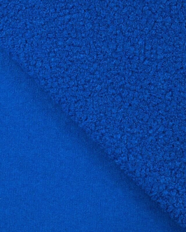 tissu lainage bouclette bleu électrique polyester au mètre