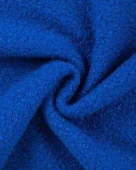 tissu lainage bouclette bleu électrique