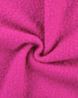 tissu lainage bouclette uni fuchsia