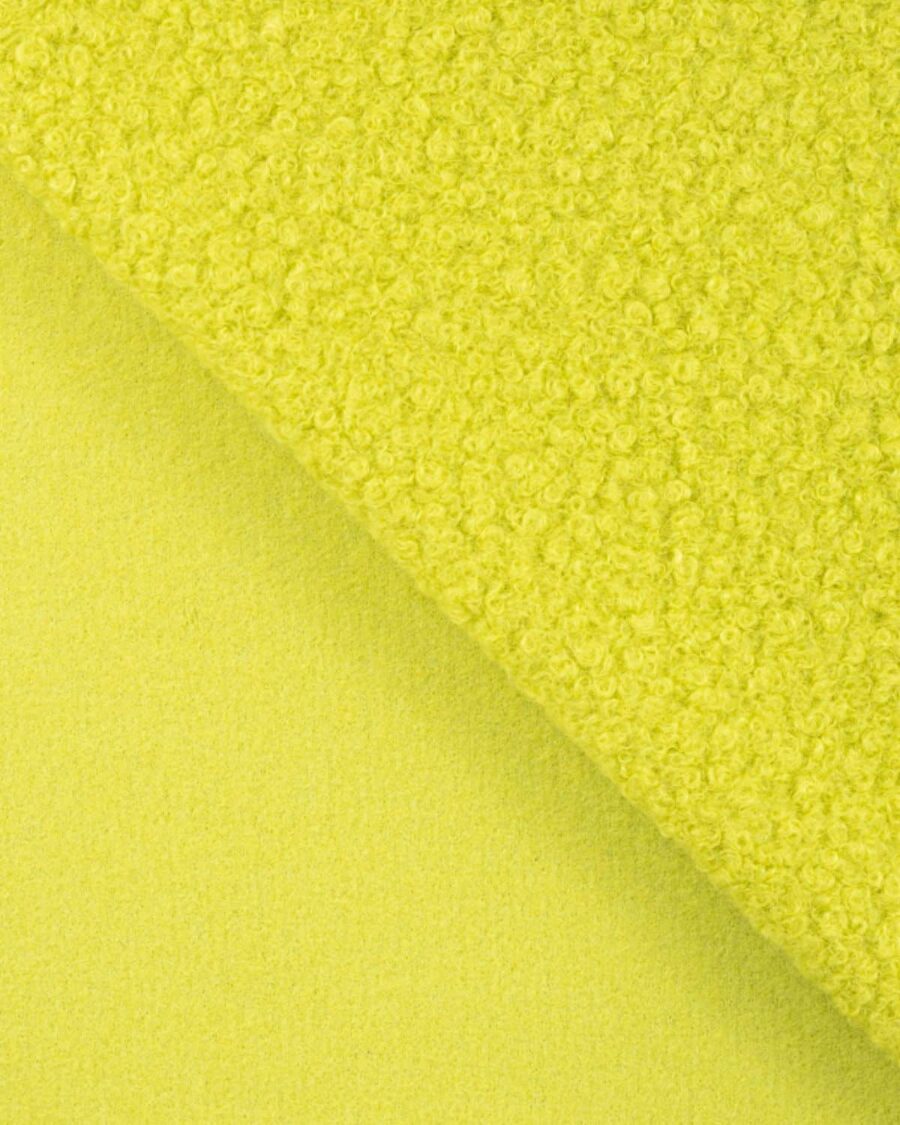 Tissu Lainage Bouclette Uni Vert Anis – Image 2