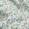 tissu popeline de coton motif fleuri vert rose bleu ciel