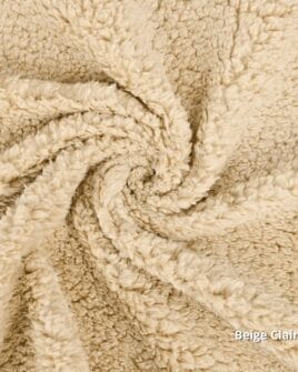 tissu teddy beige clair