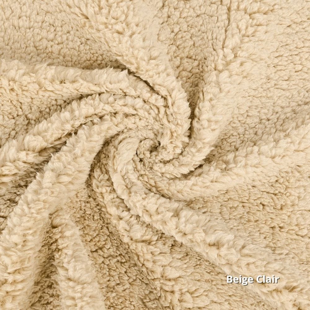 tissu teddy beige clair