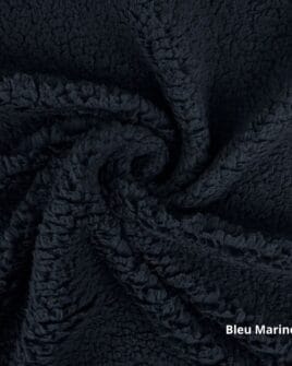 tissu teddy bleu marine