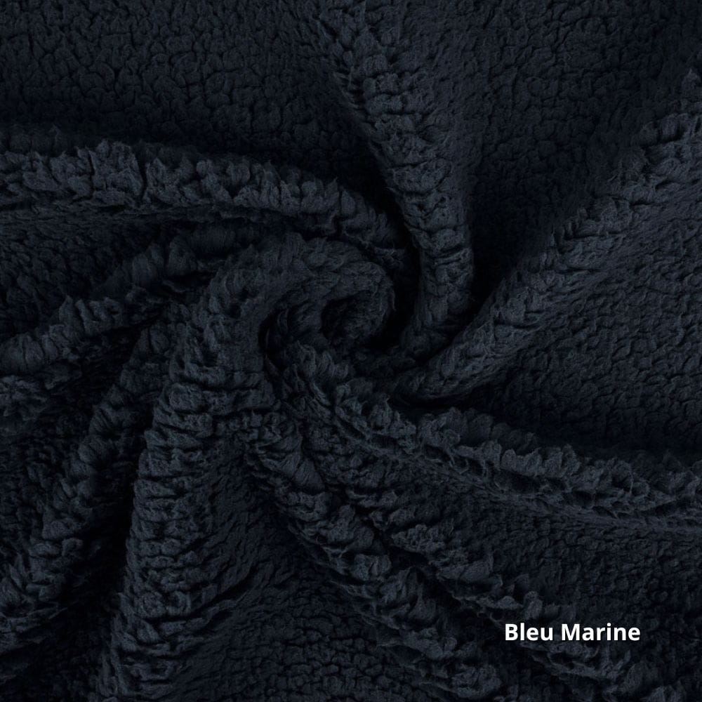 tissu teddy bleu marine