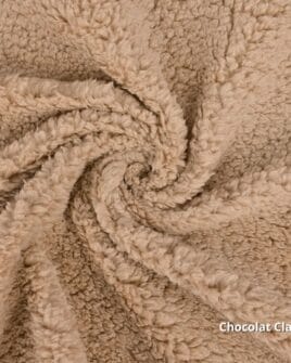 tissu teddy chocolat clair