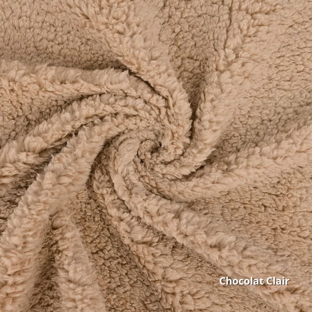 tissu teddy chocolat clair