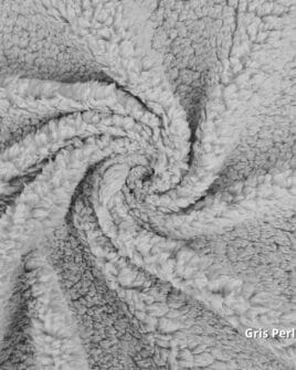 tissu teddy gris perle