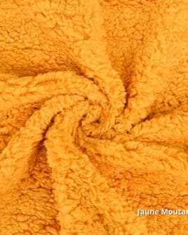 tissu teddy jaune moutarde