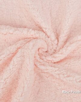 tissu teddy rose poudré