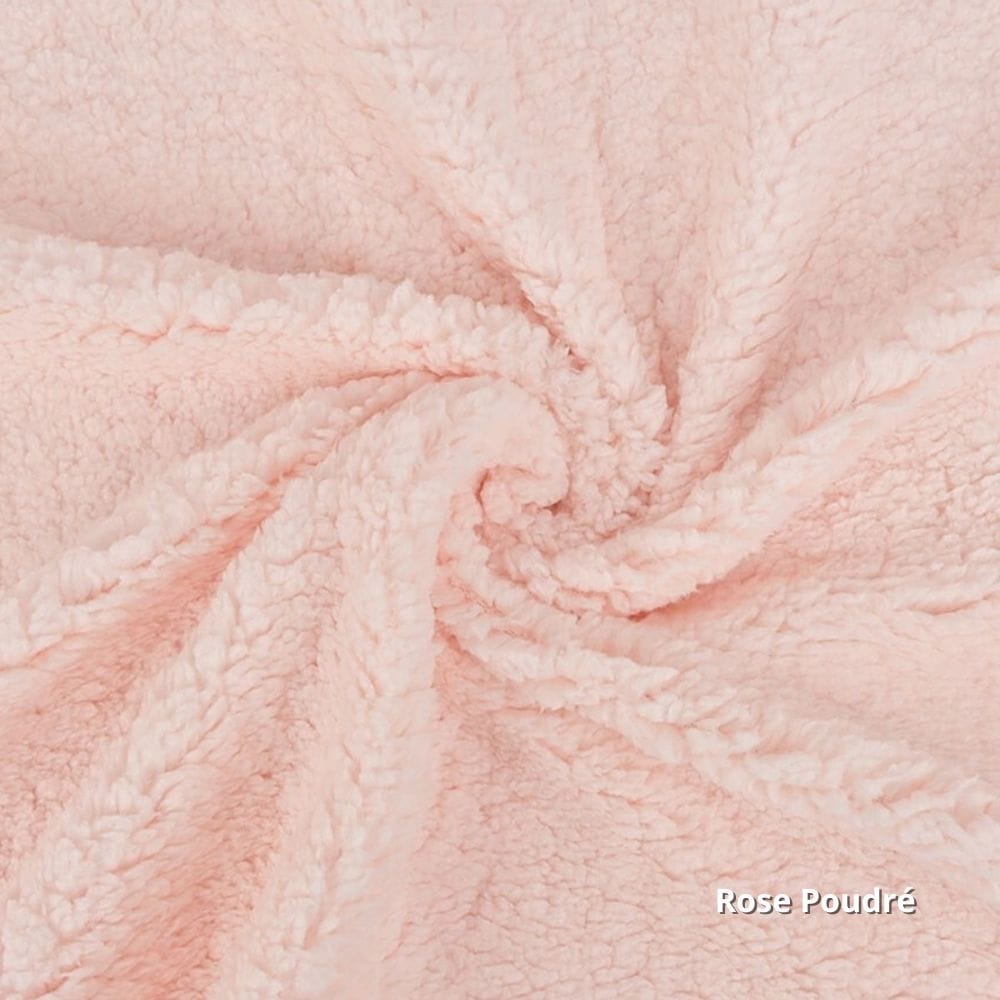 tissu teddy rose poudré