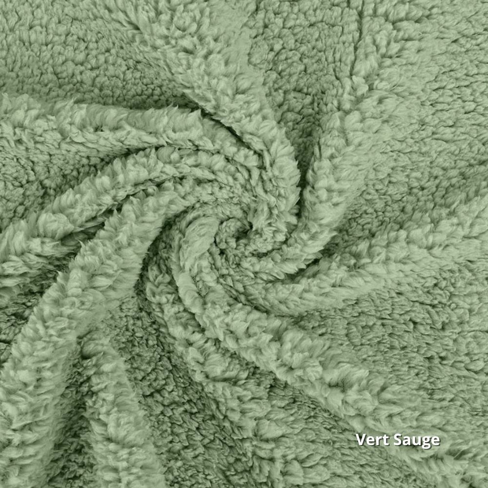 tissu teddy vert sauge