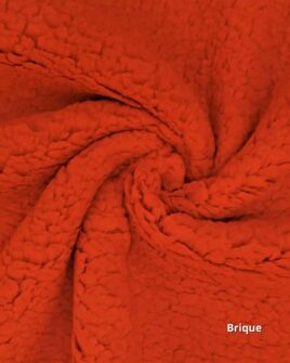 tissu fausse fourrure teddy brique