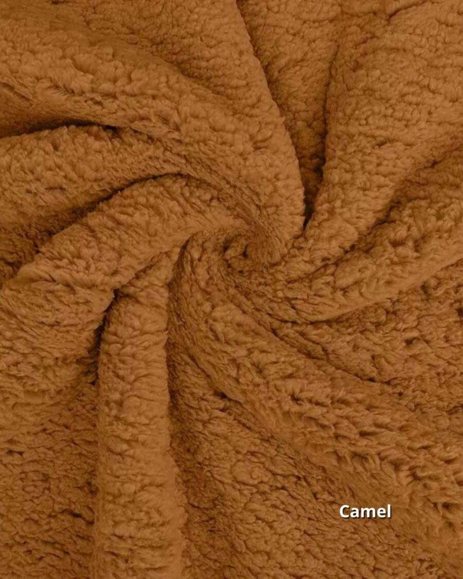 tissu fausse fourrure teddy camel