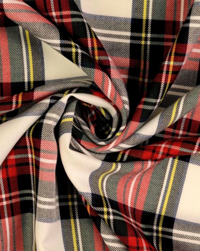 tissu tartan écossais écru