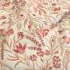 tissu double gaze fleuri jaya ecru rouge