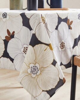 nappe coton enduit anemone navy nydel