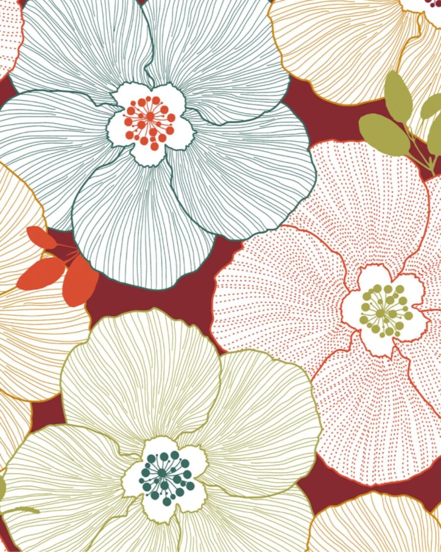 tissu coton enduit anemone bordeaux 3