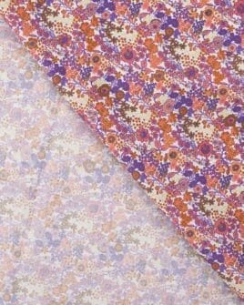 tissu coton liberty violet orange oeko-tex