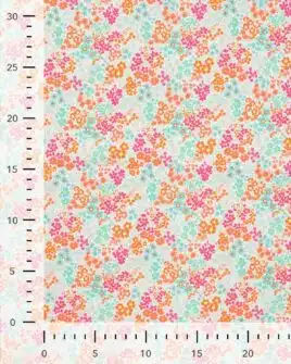 Lot De 4 Coupons Tissu Fleuri Style Liberty - Coton, Motifs Petites Fleurs Marron