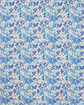 tissu voile de coton style liberty camaïeu de bleu 2