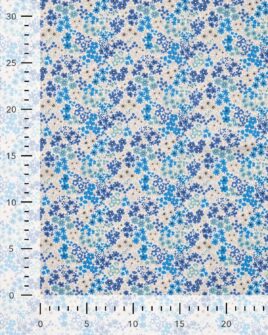 tissu voile de coton style liberty camaïeu de bleu 3