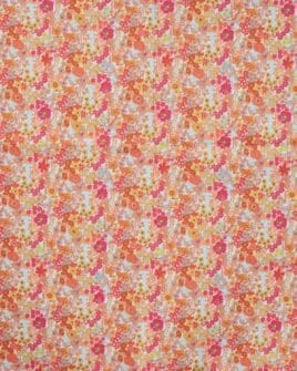 tissu voile de coton style liberty orange fuchsia 2