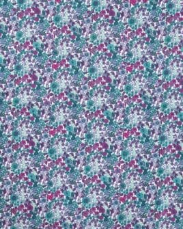 tissu voile de coton style liberty violet bleu vert 2