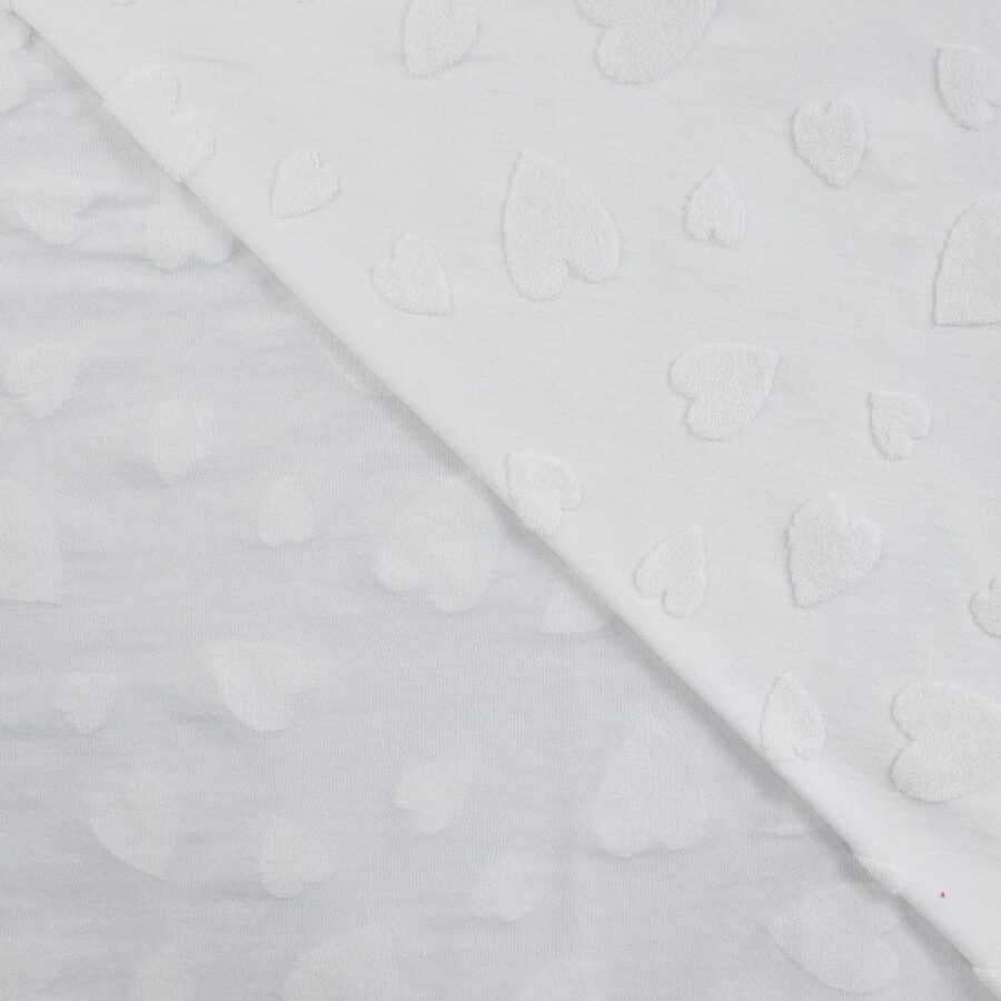 tissu jersey de coton jacquard blanc 2